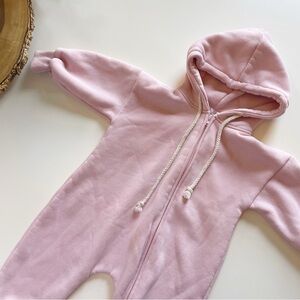Aziel & Luca Pink Hooded Sweatshirt Romper | Size 12-24m